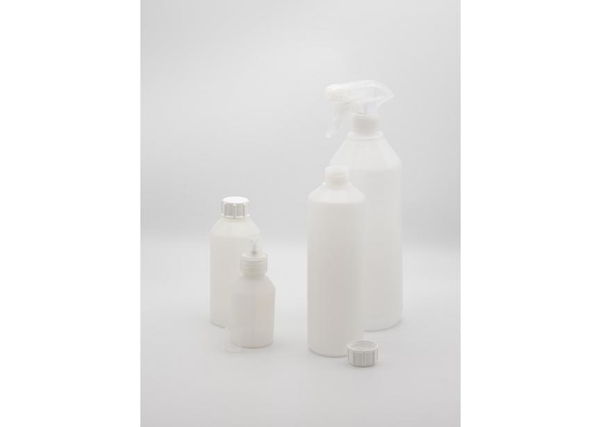 groepsfoto fles plastiek HDPE naturel